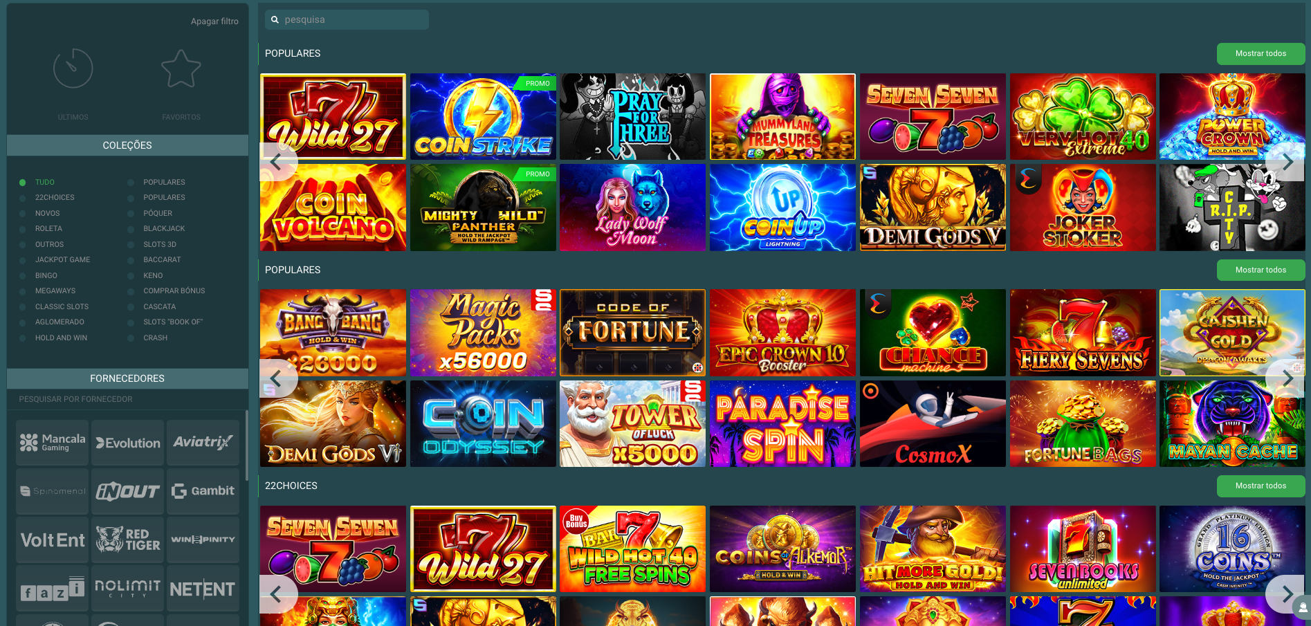 22Casino Jogos