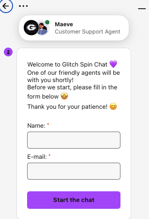 GlitchSpin Casino support