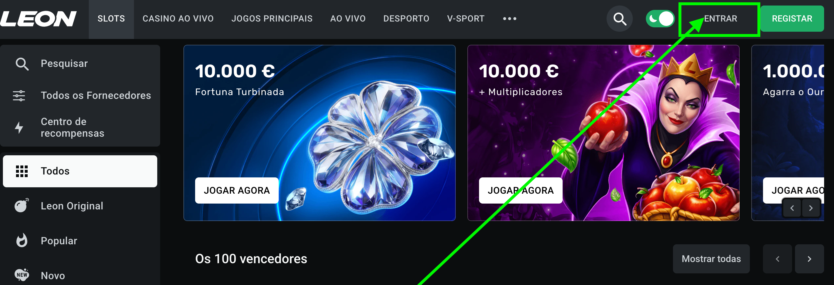 Entrar no Leon Casino Portugal