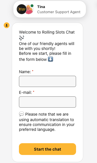 Rolling Slots Casino support