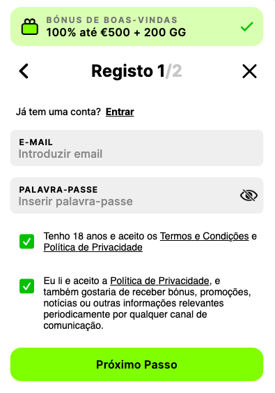 Registo no Spinit Casino Spinit Casino registo