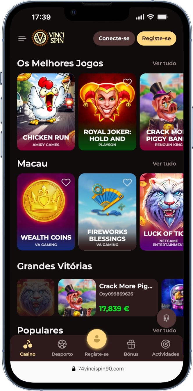 VinciSpin Casino Jogos