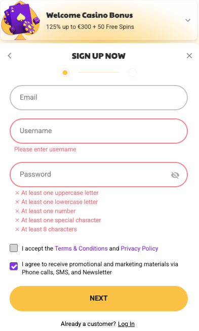 Wikiluck Casino registo