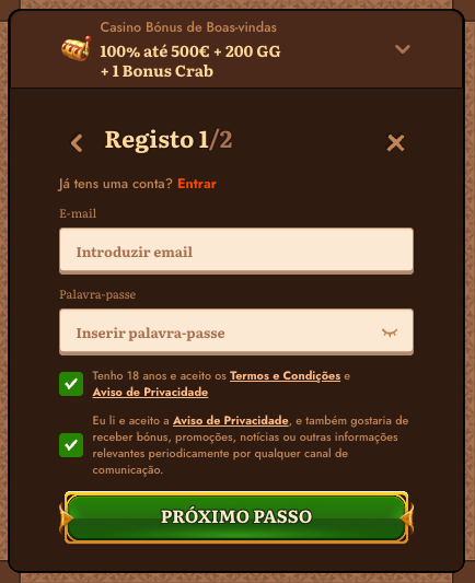 WildRobin Casino registo